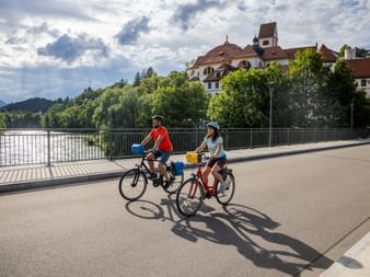 Bridge with cyclists in Füssen