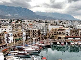 The city of Kyrenia with view on the old town