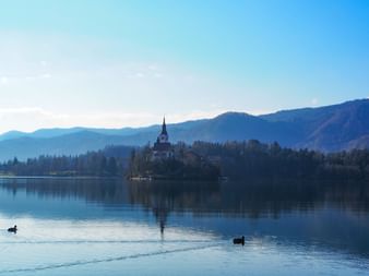 View of St Mary's Church on Lake Bled