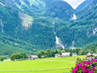 Panoramic view of the Krimml Waterfalls