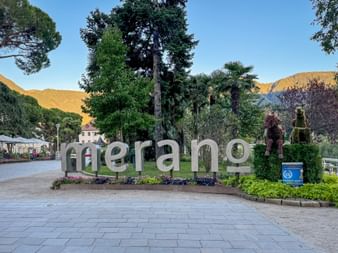 Merano lettering on the Passer Promenade