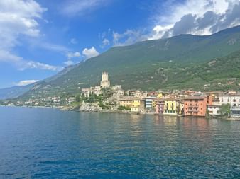 View of Malcesine from the water at Lake Garda.