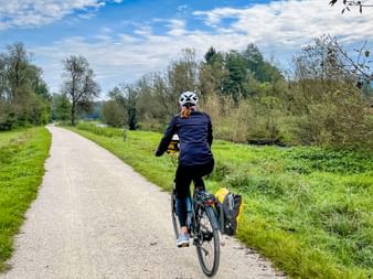 Radfahrer in der Natur
