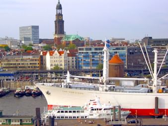 View over the port of Hamburg