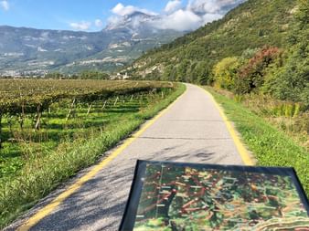 Cycle map on the cycle path through the vineyards of South Tyrol