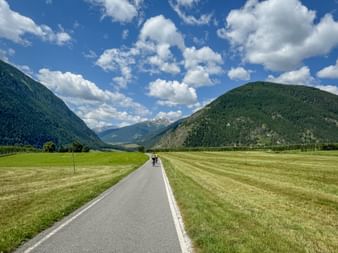 Cyclists on cycle path in Mals