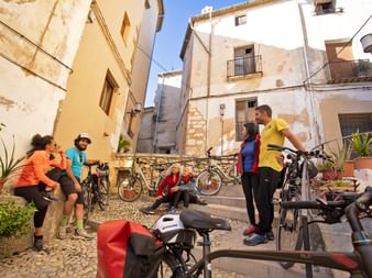 Cycling group during a break