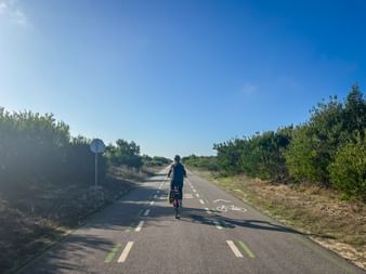 Cyclist on cycle path