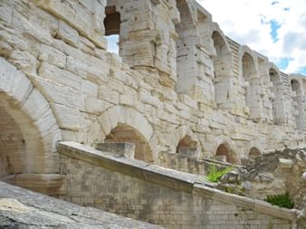 The stone walls of the Arles amphitheatre