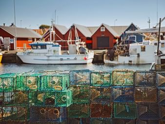 Fischerhafen Träslövsläge Varberg mit Booten
