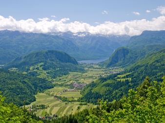 Ausblick auf Julische Alpen mit Bergpanorama