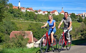 Radfahrer bei Rothenburg