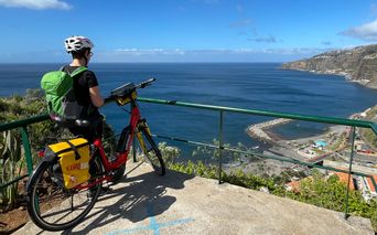 Cyclist at the viewpoint
