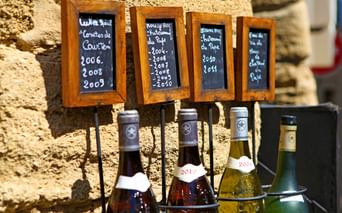 French wine bottles