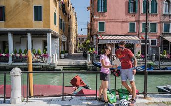 Radfahrer Venedig Pause