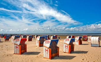 Beach chairs on the Baltic Sea