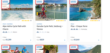 Eurobike original and charm badges in the travel search