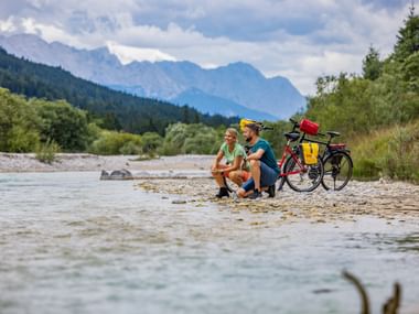 Radpause an der Isar