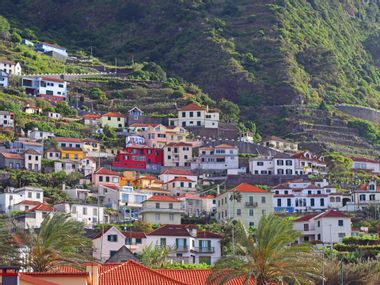 Colourful house fronts in Madeira's capital city