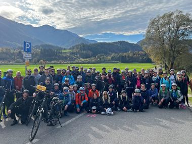 Group photo on the Alpe-Adria Cycle Route