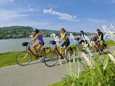 Radgruppe am Donauradweg