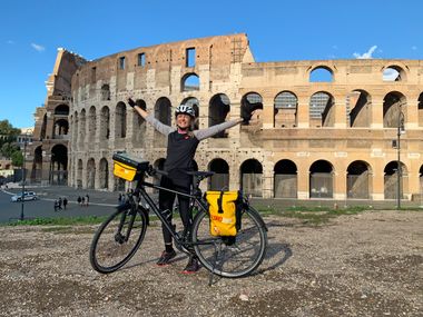 Verena in front of the Colosseum