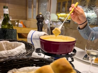Cheese fondue in Scuol