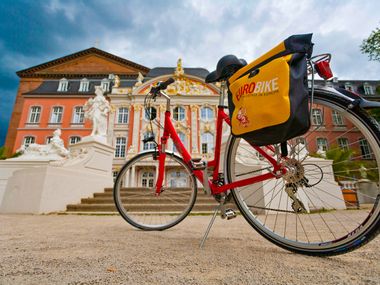 Trekking bike close up in Trier