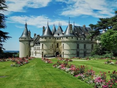 Blick auf das Schloss Chaumont