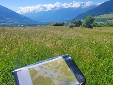 Blick über den Lenker in die Südtiroler Bergwelt