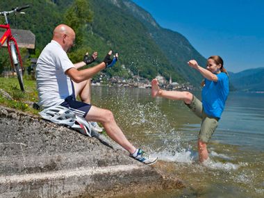 Badespaß am Hallstättersee