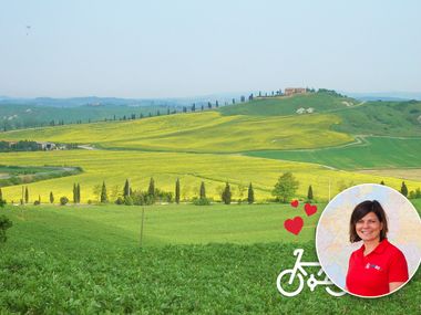 Landscape in Tuscany, portrait of employee