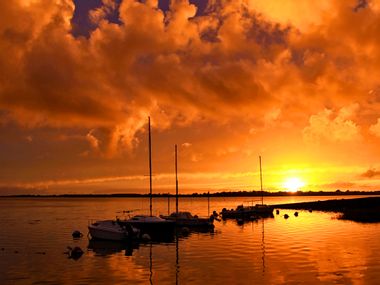 Sonnenuntergang Golf von Morbihan