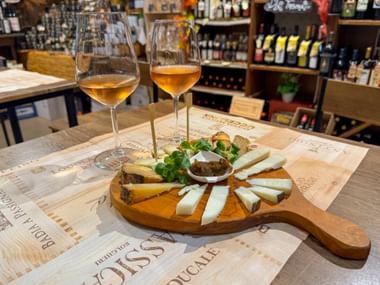Wine tasting with cheese accompaniment
