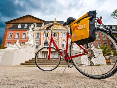 Bicycle in front of a building