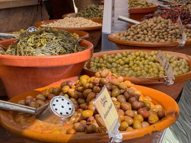Olives at Santanyi Market in Mallorca