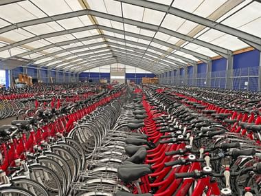 The Donau station bicycle warehouse The Donau station bicycle warehouse