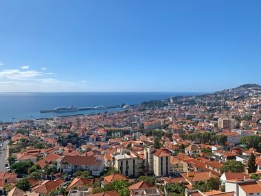 Panoramic view over Funchal with sea view