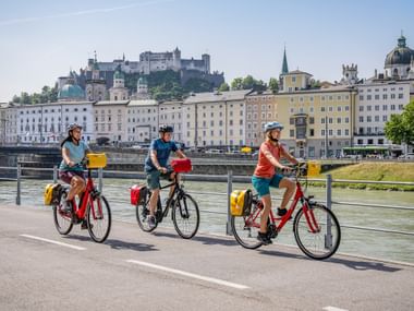 Cycling in Salzburg on the Giselakai