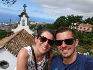 Hiking selfie with a view in Madeira