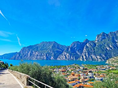 View of Lake Garda and mountains