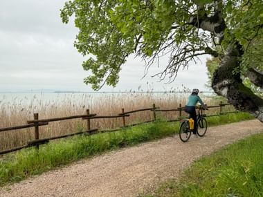 Schotterradweg entlang des Trasimeno Sees