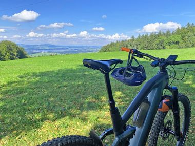 E-bike in front of landscape