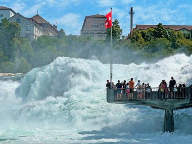 Rhine Falls with viewing plateau