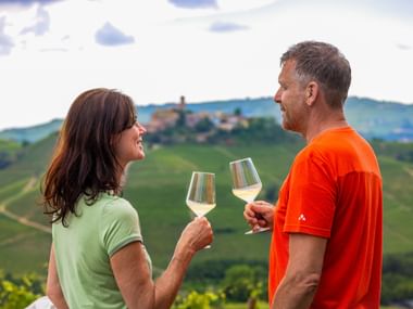 Piedmont bike break with wine