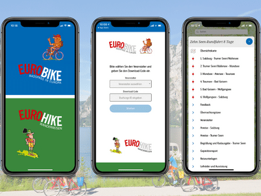 Startseite und Übersicht der Eurobike App