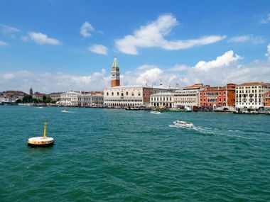 View of St Mark's Basilica and Doge's Palace from the ferry