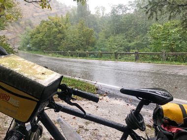 Fahrrad im Regen