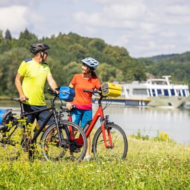 Radpause an der Donau