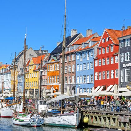 Nyhavn with its colourful historic houses in Copenhagen